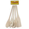 Benson Keukengerei - kooklepels-spatel set - 5-delig - bamboe - 30 cm - Keukenspatels