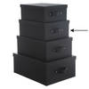 5Five Opbergdoos/box - zwart - L30 x B24 x H12 cm - Stevig karton - Industrialbox - Opbergbox