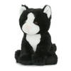 Pluche speelgoed poes/kat knuffeldier zwart/wit 18 cm - Knuffel huisdieren