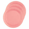 Santex feest bordjes rond roze - karton - 10x stuks - 22 cm - Feestbordjes