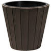 Prosperplast Plantenpot/bloempot Wood Style - buiten/binnen - kunststof - donkerbruin - D40 x H37 cm - Plantenpotten