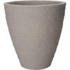 Pro Garden Plantenpot/bloempot Ribbed - Tuin - stevig kunststof - zandkleur - D40 x H42 cm - Plantenpotten