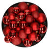 Kerstballen - 30x - rood - 4, 5, 6 cm - kunststof - mat-glans-glitter - Kerstbal