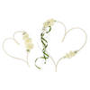 PartyDeco trouwauto decoratie bloemen harten - Bruiloft - creme wit - 2x - 19-30 cm - Feestdecoratievoorwerp