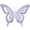 Mega Collections tuin/schutting decoratie vlinder - metaal - lila paars - 46 x 34 cm - Tuinbeelden