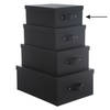 5Five Opbergdoos/box - zwart - L28 x B22 x H11 cm - Stevig karton - Industrialbox - Opbergbox