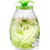 1x Groene glazen drankdispensers ananas 4,5 liter - Drankdispensers