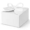 PartyDeco cadeaudoosje Wolkje - Bruiloft - 10x met lintje - wit - 8 x 5 cm - Cadeaudoosjes