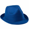 Verkleed trilby hoedje - blauw - polyester - volwassenen - Carnaval hoed - Verkleedhoofddeksels