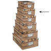 5Five Opbergdoos/box - 2x - Houtprint donker - L36 x B24.5 x H12.5 cm - Stevig karton - Treebox - Opbergbox
