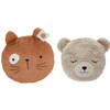 Dieren sierkussens - set 2x - kinderkamer - beer/kat - 30 cm - polyester - Sierkussens