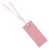 Santex cadeaulabels met lintje - set 12x stuks - roze - 3 x 7 cm - naam tags - Cadeauversiering