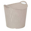 Plasticforte Gevlochten wasmand/opbergmand - flexibel - beige - 27 liter - rond - kunststof - Wasmanden