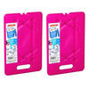 Plasticforte koelelementen 200 gram - 2x - 11 x 16 x 1.5 cm - roze - voor koelbox en koeltas - Koelelementen