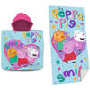 Peppa Pig Set bad cape/poncho en strand/badlaken - voor kinderen - Badcapes