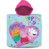 Peppa Pig bad cape/poncho - 60 x 120 cm - katoen - voor kinderen - Badcapes