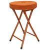 Home & Styling Bijzet krukje/stoel - Opvouwbaar - bruin Ribcord - D33 x H49 cm - Krukjes