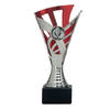 Luxe trofee/prijs beker - zilver/rood - kunststof - 18,5 x 9 cmAƒaEsA‚A - sportprijs - Fopartikelen