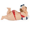 Home decoratie beeldje dikke dame liggend - rood badpak - 16 cm - Beeldjes
