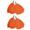 Funny Fashion Cheerballs/pompoms - set van 4x - oranjei¿½- met franjes en stick handgreep - 25 cm - voor kinderen - Verk