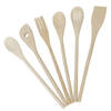 Gerim Kitchen Solutions set keukenlepels/pollepels - 6 stuks - hout - 30 cm - Keukenspatels