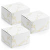 PartyDeco cadeaudoosje Nature - Bruiloft - 20x - wit/goud - papier - 6 x 4 cm - Cadeaudoosjes