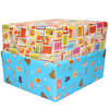 Setje van 6x rollen Sinterklaas inpakpapier/cadeaupapier 2,5 x 0,7 meter 2 soorten prints - Cadeaupapier