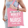 Bellatio Decorations cadeau tas voor verpleegkundigeA - katoen - 42 x 38 cm - world's greatest nurse - Feest Boodschappe