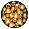 Kerstballen - 30x st - goud - 4, 5, 6 cm - kunststof - mat-glans-glitter - Kerstbal