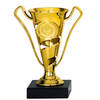 Luxe trofee/prijs beker met oren - goud - kunststof - 17 x 11 cm - sportprijs - Fopartikelen