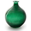 Jodeco Bloemenvaas - groen glas - ribbel - D16 x H20 cm - Vazen