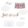 PartyDeco trouwauto decoratie pakket Just Married - Bruiloft - rosegoud/wit - Feestdecoratievoorwerp