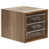 Items bureau/hobby organizer - 3 lades - 14 x 13 x 12 cm - acacia hout - Ladeblok