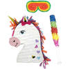 Funny Fashion - Verjaardag Pinata Unicorn/eenhoorn - 42 x 30 cm - set met stok en masker - Pinatas