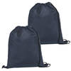 Gymtas/lunchtas/zwemtas met rijgkoord - 2x - voor kinderen - donkerblauw - 35 x 41 cm - Rugzak