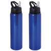 Waterfles/sportfles/drinkfles Sporty - 2x - blauw - aluminium/kunststof - 800 ml - Drinkflessen