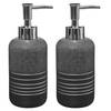 2x Stuks Zeeppompjes/zeepdispensers van kunststeen - zilver - 300 ml - Zeeppompjes