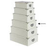 5Five Opbergdoos/box - 2x - ivoor wit - L40 x B26.5 x H14 cm - Stevig karton - Crocobox - Opbergbox