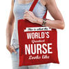 Bellatio Decorations cadeau tas voor verpleegkundige - katoen - 42 x 38 cm - Feest Boodschappentassen