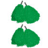 Funny Fashion Cheerballs/pompoms - set van 4x - groen - met franjes en stick handgreep - 25 cm - voor kinderen - Verklee