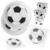 Voetbal feest wegwerp servies set - 20x bordjes / 20x bekers / 20x servetten - wit/zwart - Feestpakketten