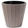 Prosperplast Plantenpot/bloempot Wood Style - buiten/binnen - kunststof - beige - D35 x H32 cm - Plantenpotten