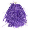 Funny Fashion Cheerballs/pompoms - 1x - paars - met franjes en ring handgreep - 28 cm - Verkleedattributen