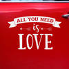 PartyDeco trouwauto decoratie sticker/autosticker Love - Bruiloft - wit - 33 x 45 cm - just married - Feeststickers