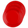 Santex feest gebak/taart bordjes - rood - 10x stuks - karton - D17 cm - Feestbordjes