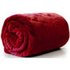 Enzo Fleece deken/plaid 130 x 180 cm - fluweel rood - Plaids