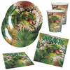 Dinosaurus feest wegwerp servies set - 20x bordjes / 20x bekers / 20x servetten - Feestpakketten