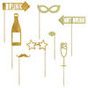 PartyDeco foto prop set Champagne - Bruiloft - goud - set 8x stuks - 20-40 cm - Fotoprops