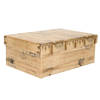 5Five Opbergdoos/box - houtkleur - L25 x B17 x H9.5 cm - Stevig karton - Woodybox - Opbergbox
