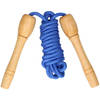 Kids Fun Springtouw speelgoed met houten handvat - blauw - 240 cmA?A - buitenspeelgoed - Springtouwen